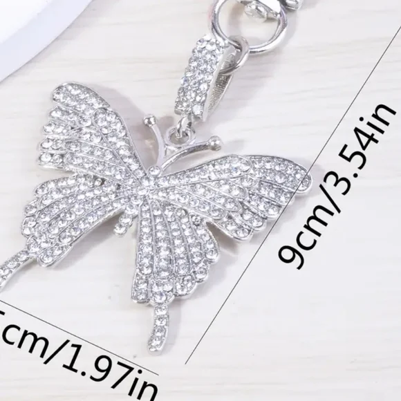 Rhinestone Butterfly Silver/Golden Charm - Picture 7 of 8